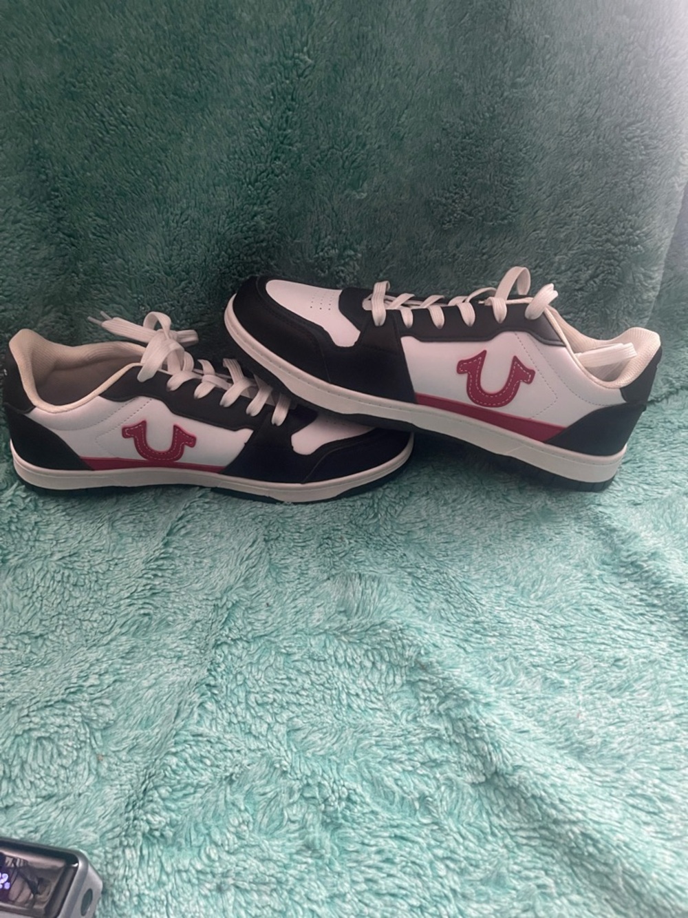 True Religion Men’s Low-Top Sneakers in White, Black & Red